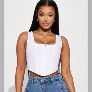 The Mood Poplin Corset Top - White . Good quality, size s fits like xs